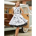 Pikkukuva 3 / 5: 50-luvun alushame Rockabilly-mekko Krinolinetutti naisille ZX Musta Black M