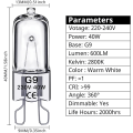 Miniatyrbilde 2 av 5: G9 halogenlamper 40W, 230V, 10-pakning 40W