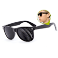 Miniatyrbilde 4 av 4: 2-pakks Pinhole Briller for Bedre Syn, Svart Unisex