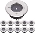 LED Solarlampa för Mark, 10-pack, IP65 Vattentät (Kallvitt, Rund)