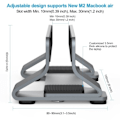 Miniatyrbillede 5 af 5: Vertikal bærbar computer stand aluminium justerbar bærbar computer holder