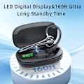 Miniatyrbillede 2 af 6: Bluetooth Headset med støjreducerende mikrofon, øretelefoner med LED-display, opladningsetui, iOS Android Samsung mobiltelefoner, lastbilchauffører, erhverv