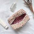 Miniatyrbilde 3 av 10: Blomstermønstret Puffy Quilted Makeup Bag Stor Reise Kosmetikkveske BLÅ blue
