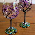 Miniatyrbillede 4 af 5: Fire Seasons Tree Vinglas Sæsoner Glas Kop FALL FALL autumn
