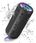 Bärbar trådlös Bluetooth-högtalare, LED-ljus, IPX7 30H uppspelning