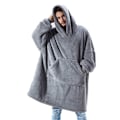 Miniatyrbillede 1 af 5: Stor hættetrøje-tæppe sweater dobbeltsidet fleece bærbar tæppe par mænd kvinder hjem Grey