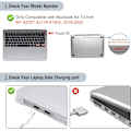 Miniatyrbillede 2 af 5: Etui kompatibel med Macbook Air 13 tommer M1 A2337 A2179 A1932, udgivet 2024-2024 Frosted Clear