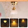 Miniatyrbillede 1 af 8: 1:12 Dukkehuss Miniature LED Lys Loftlampe Lysekrone Legetøj
