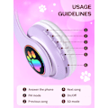 Pikkukuva 3 / 5: Flash Light Cute Cat Ears Langattomat Kuulokkeet Mikrofonilla Voi Ohjata LED Violetti