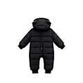 Miniatyrbild 2 av 5: Baby vinteroverall med huva, overall snöoverall pojkar flickor långärmad overall varma kläder present (svart, 90cm)