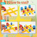 Miniatyrbild 3 av 5: Big Eat Small Tic Tac Toe Spel Set, 2 spelare Blå Röd Gobblet Go