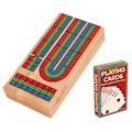 Miniatyrbilde 2 av 2: 1 sett Cribbage-brett i massivt tre, brettspill for fester