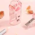 Miniatyrbillede 4 af 9: 1 stk. kattepote blyantspidser - bærbar og æstetisk makeup og skønhedstilbehør til voksne Pink Cat Claw Pencil Sharpener