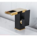 Miniatyrbillede 1 af 4: Vandfald LED-badekararmatur, sort guld lav short