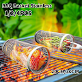 Miniatyrbillede 1 af 5: Runde grillkurve i rustfrit stål - Xin Big 2 pcs