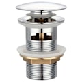 Miniatyrbillede 1 af 4: Vask Siphon Click Clac Vask Afløb til Vaske med Overløb, Trykventil Afløb til Vaske i Messing, Krom.