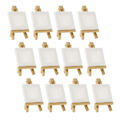 Miniatyrbillede 2 af 5: 12 stk. Mini Staffeli til Kunstnere + 3 Tommer x 3 Tommer Mini Lærredssæt Maleri Børne Håndværk DIY Tegninger Lille Bord
