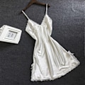 Miniatyrbillede 2 af 5: Sløjfe Transparent Sexet Lingeri Blonde Tulle Hult Suspender Pink Pink M