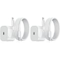 Miniatyrbilde 1 av 3: 2-pakning - Lader til iPhone - Hurtiglader - Adapter + Kabel 20W Hvit 2-pakning iPhone
