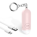 Pikkukuva 3 / 5: Taskukokoinen hälytin, henkilökohtainen hälytin vilkkuvalla LED-valolla, 130dB sireenin huutohälytin, USB-ladattava hälytysavaimenperä,