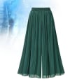Miniatyrbillede 4 af 4: 1 stk. Dame Elastisk Talje Chiffon Vidbenet Bukser Løse Plettede Vidbenet Bukser (Grøn L)GrønXL Grøn Green XL