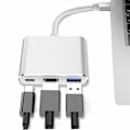 Pikkukuva 2 / 5: USB-C-HDMI-sovitin (tukee 4K/30Hz) - 3-in-1 Type-C-muunninjohto - MacBook Pro 2017/2018, MacBookille ja muille USB 3.0 Type-C -laitteille