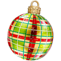 Miniatyrbilde 3 av 4: Ekstra store oppblåsbare julekuler i PVC, juledekorasjoner Silver stripe