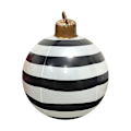 Miniatyrbilde 1 av 4: Ekstra store oppblåsbare julekuler i PVC, juledekorasjoner C Black and white stripes