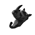 Miniatyrbillede 1 af 5: 1/2/3/5 Robust og holdbar dyrehoved nøglekrog til enkelt sort (næsehorn) Black (rhino) Set