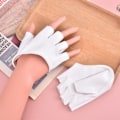 Miniatyrbillede 1 af 5: Pu Læder Fingerløse Handsker Til Goth Punk Rock Lolita Harajuku Hvid One Size Whit White One Size
