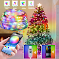 Miniatyrbillede 1 af 5: 10M LED Bluetooth fjernbetjening USB guirlandelampe RGB julelys 10M-100led
