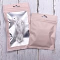 Miniatyrbilde 3 av 5: Klart glidelåsforseglet Mylar-poser Glidelåspose Aluminiumsfolie Gjenlukkbar pose 100 stk Rosa Pink 13*25cm