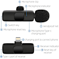 Miniatyrbillede 2 af 5: Mkk Trådløs Lavalier Mikrofon Til Iphone Ipad Mini Lapel Mic Plug & Play Til Optagelse Youtube Facebook Live Stream Tiktok Vlog Interview - Støj R
