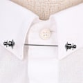 Miniatyrbillede 2 af 5: Krave Bar Pin Tie Brosche SORT ENKELT KÆDE - spot salg Sort Black Single Chain - Single Chain