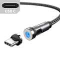 Miniatyrbillede 5 af 5: Roterende magnetisk kabel hurtigopladning magnetlader micro usb type c kabel