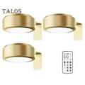 Picture Light with Remote Control 100 Lumen High Brightness Stepless Dimming 3 Lighting Modes Battery Powered No Drilling Wall Art Lamp Golden