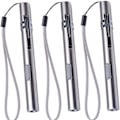 Miniatyrbilde 3 av 3: 3-pakke sykepleierpennlys medisinsk pennlys USB oppladbar LED lommelykt rustfritt stål for leger studenter leger