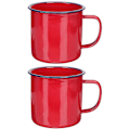 Miniatyrbild 1 av 3: 2 st Emaljmugg Emalj Camping Kaffemugg Återanvändbar Emalj Te Vatten Drickkopp