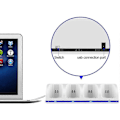 Miniatyrbilde 5 av 5: Hvit Wii Fjernkontroll Lader, 4 i 1 Wii Ladestasjon med 4 stk 2800Mah Oppladbare Batterier for Wii/Wii U Kontroller - Svart[qb]