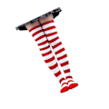 Pikkukuva 4 / 5: 1/2/3/5 Raidallinen Sukat Mukavat Reiden Korkeat Sukat Puku Valkoinen Punainen 50cm White Red 50cm 5 Sets