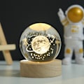 Miniatyrbillede 4 af 4: 3D Solsystem Krystal Kugle 61mm Universgaver med Lasergraveret Model