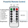 Miniatyrbilde 3 av 5: Led-lys? 3 x 3m, 300 LED-lyssløyfe 8 moduser, USB-lyssløyfegardin med fjernkontroll, jul Warm White