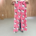 Miniatyrbild 2 av 4: Söta tecknade pyjamasbyxor för kvinnor med tryck överallt Flanellpyjamas Jul Halloween Varma hemsovkläder Graffitibyxor Stil-4 Style-4 XL