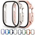 Miniatyrbild 2 av 5: 2 st härdat skal för Apple Watch Ultra 49 mm cover Inbyggt skärmskydd Fullt skydd för iWatch Series Ultra 49 mm skal