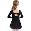 Pikkukuva 4 / 6: Flickor Långärmad Balett Leotards Dans Tutu Klänning Svart Black 160cm