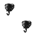 Miniatyrbillede 2 af 5: 1/2/3/5 Robust og holdbar dyrehoved nøglekrog til enkel sort (elefant) black (elephant) 2 Set