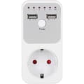 Miniatyrbild 2 av 5: Uttag med timer och USB, 16A, 230V, Vit