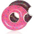 Miniatyrbilde 1 av 5: 2-pakning, Donut Pool Floater Pool Donut Pool Floater Donut Oppblåsbar Donut Inner Tube Donut Pool Ring Donut Beach Pool, Rosa, Kaffe