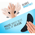 Miniatyrbild 4 av 6: Ergonomiskt handledsstöd i silikon för höger hand, handledsstöd för spelmus, bärbar dator, hem, kontor (höger hand svart)