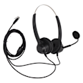 Miniatyrbild 8 av 8: H360DRJ Binaural Telefon Hörlurar Svart Brusreducerande Dubbelsidig Headset för Callcenter Online Kurser